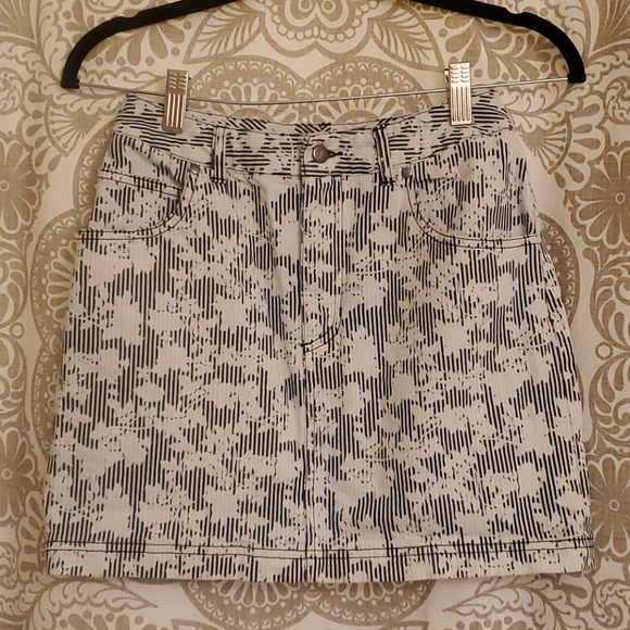 BDG striped floral denim skirt - Picture 1 of 4